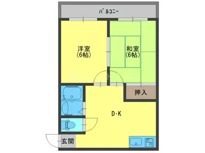 エトワール新橋(2DK/5階)の間取り写真