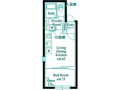 カーサピアッチェ品川イースト(1LDK/3階)の間取り写真