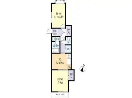 聖コーポ(2DK/1階)の間取り写真