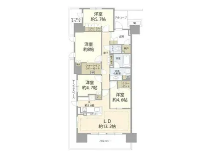 プラウドシティ南山(4LDK/3階)の間取り写真