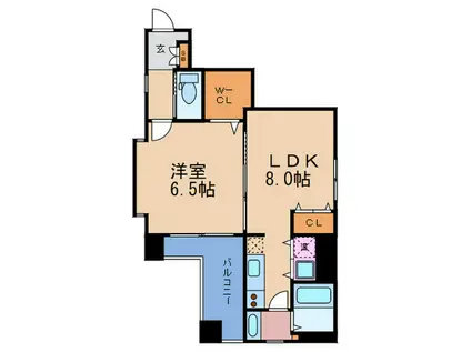 コーラルリーフ西天満(1LDK/3階)の間取り写真