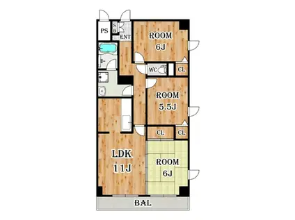 リアライズ花小金井(3LDK/5階)の間取り写真