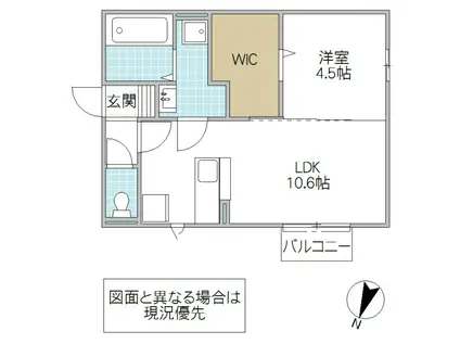 セジュール千波(1LDK/1階)の間取り写真