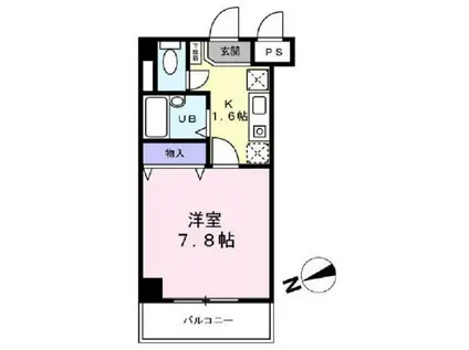 ベルデュール宮前平(1K/4階)の間取り写真