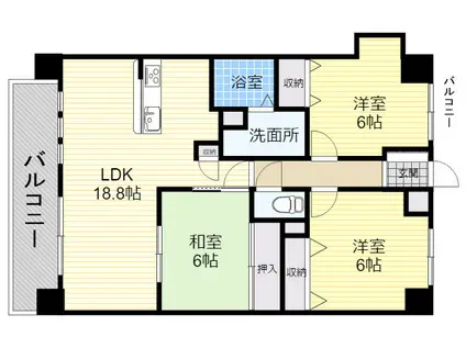 ROYA LHILLS 中春日(3LDK/8階)の間取り写真