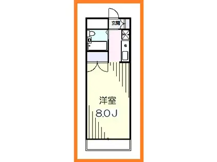 パールハイツ(1K/4階)の間取り写真