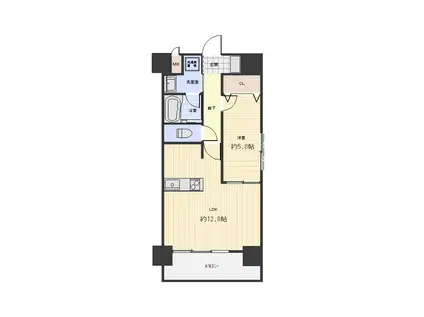 いよてつロフティ立花(1LDK/5階)の間取り写真