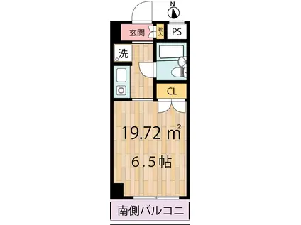 ユーミニアム(ワンルーム/2階)の間取り写真