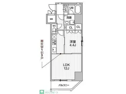 シーズンフラッツ浅草(1LDK/2階)の間取り写真