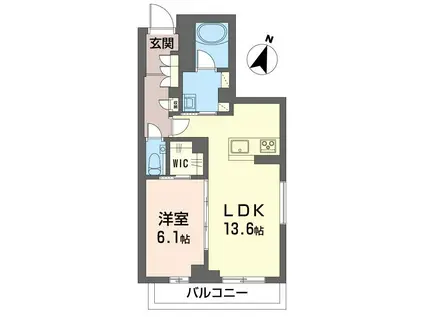 ロワール(1LDK/1階)の間取り写真
