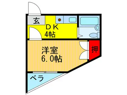 プチシャトウ深野(1DK/4階)の間取り写真