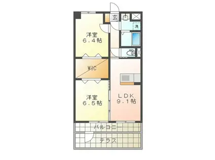 マジェスティ(2LDK/5階)の間取り写真
