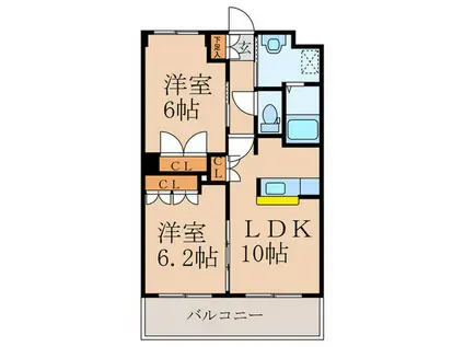 エクセルメゾン(2LDK/2階)の間取り写真