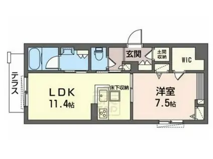 PINE TERRACE(1LDK/1階)の間取り写真