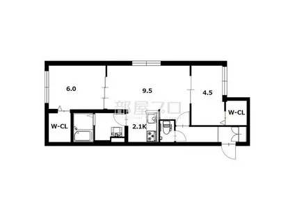 SALONE宮の沢(2LDK/1階)の間取り写真