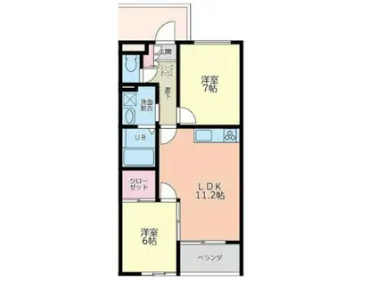 エテルノソーレII(1LDK/1階)の間取り写真