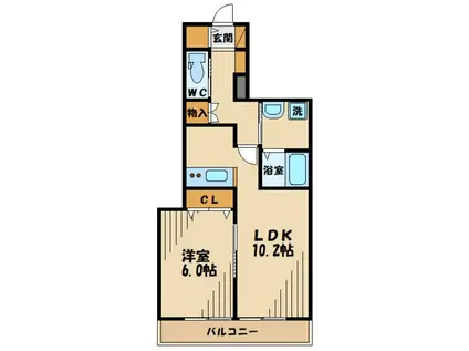 テラ フォルテ S(1LDK/1階)の間取り写真