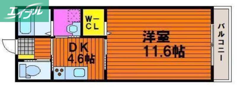 アミティエ(1K/2階)の間取り写真