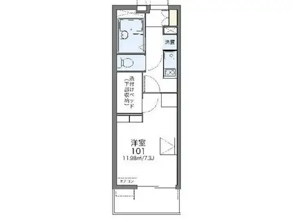 レオパレスグリーンバレー内谷(1K/3階)の間取り写真