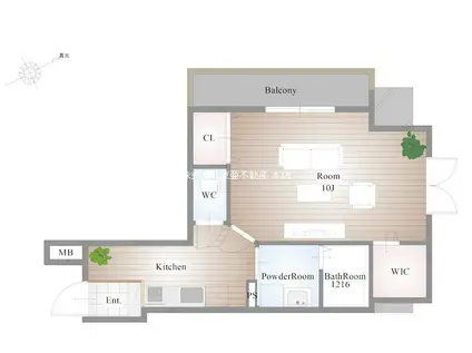 VIVERE呉服(1K/9階)の間取り写真