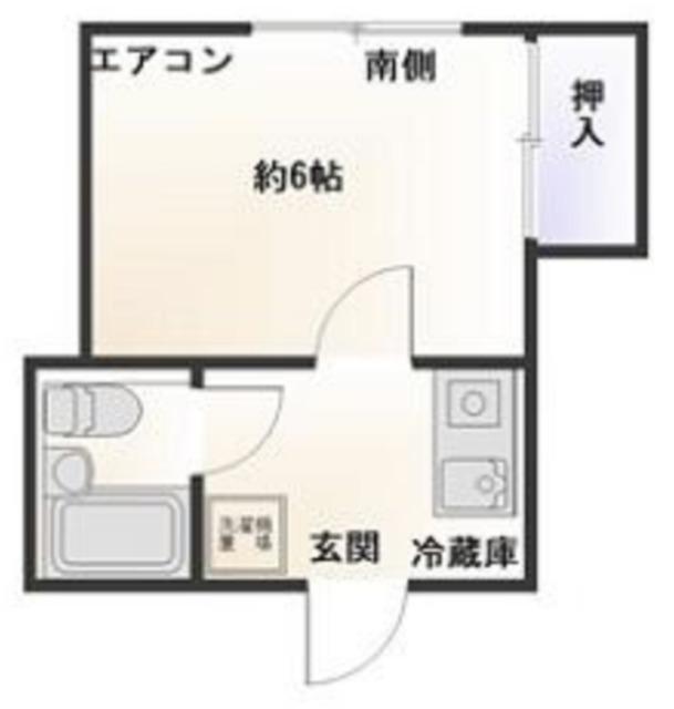 西武新宿線 沼袋駅 徒歩6分 2階建 築33年(1K/1階)の間取り写真