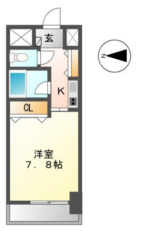 AXIS桜通内山(1K/9階)の間取り写真