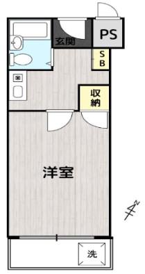 U.J.ビル箕面(1K/3階)の間取り写真