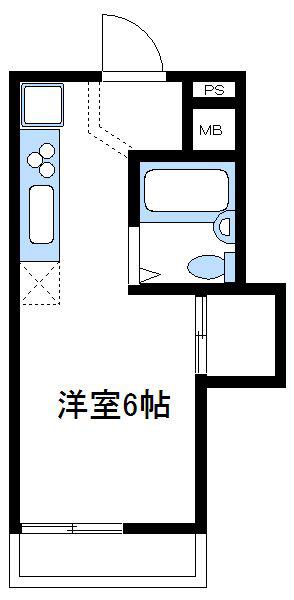 エリール厚木(ワンルーム/1階)の間取り写真