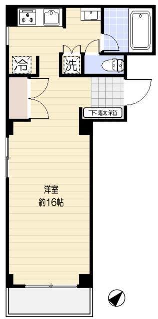 センチュリーコート(ワンルーム/3階)の間取り写真