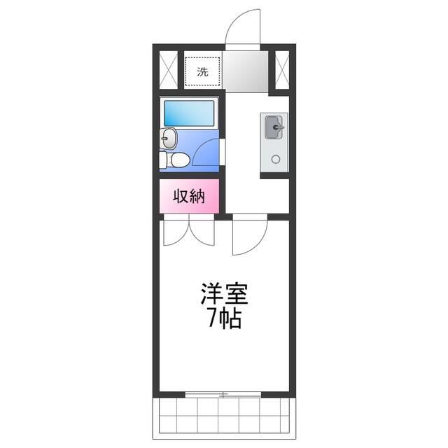 グレースパレMAEDA(1K/4階)の間取り写真