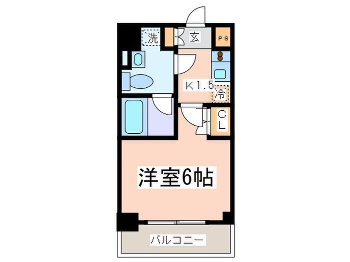 エスティメゾン登戸(1K/4階)の間取り写真