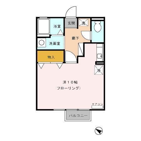 セジュール81(ワンルーム/1階)の間取り写真