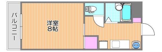 ゼブラハイツ(1K/1階)の間取り写真