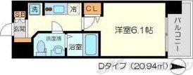 リッツ新大阪(1K/10階)の間取り写真