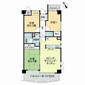 ライオンズマンション八尾(3LDK/1階)の間取り写真