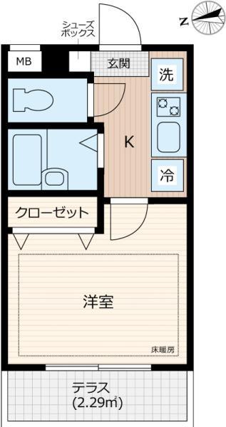 ピアコートTM東武練馬 壱番館(1K/1階)の間取り写真