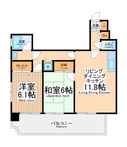 パークサイド青木(2LDK/4階)の間取り写真