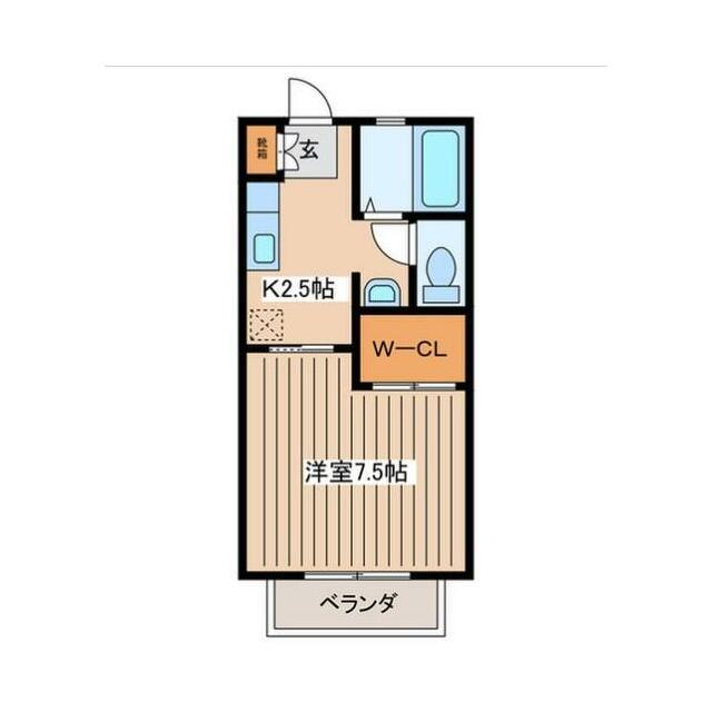 シャンテ(1K/2階)の間取り写真