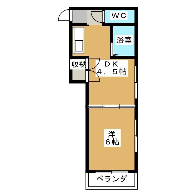サンシャイン小泉(1DK/4階)の間取り写真