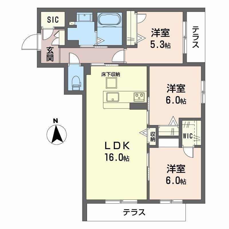 シャーメゾン バルーンフラワー(3LDK/1階)の間取り写真
