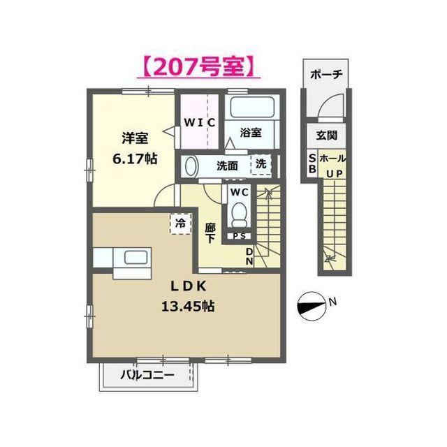 FRIENDLYSQUARENC(1LDK/2階)の間取り写真