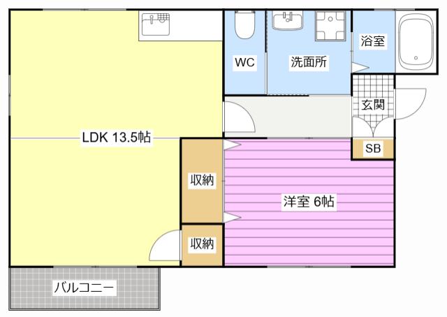 ファースト メイプル(1LDK/1階)の間取り写真