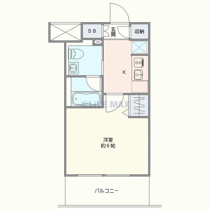 LOG横浜伊勢町(1K/1階)の間取り写真