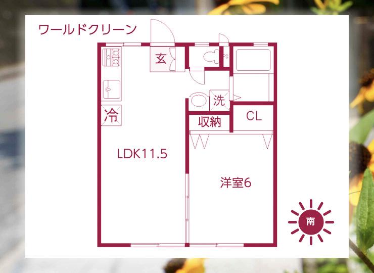 相和ハイツ(1LDK/1階)の間取り写真