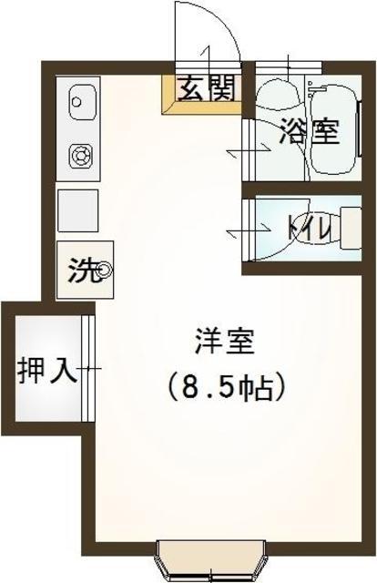第二パレスハシモト(1K/2階)の間取り写真