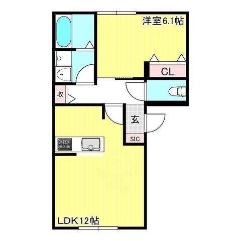 トリニティI号館(1LDK/3階)の間取り写真