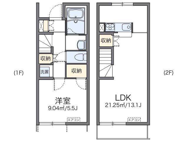 レオネクスト橋爪中サニー(1LDK/1階)の間取り写真