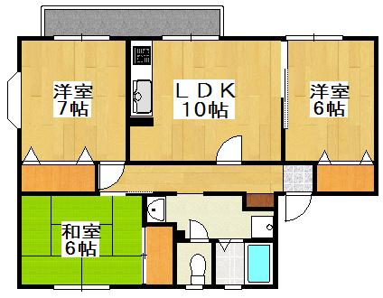 トゥインクル林(3LDK/2階)の間取り写真