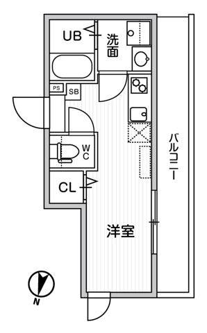 TS CUORE横濱元町(ワンルーム/1階)の間取り写真