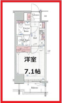 プレール・ドゥーク北千住(1K/2階)の間取り写真